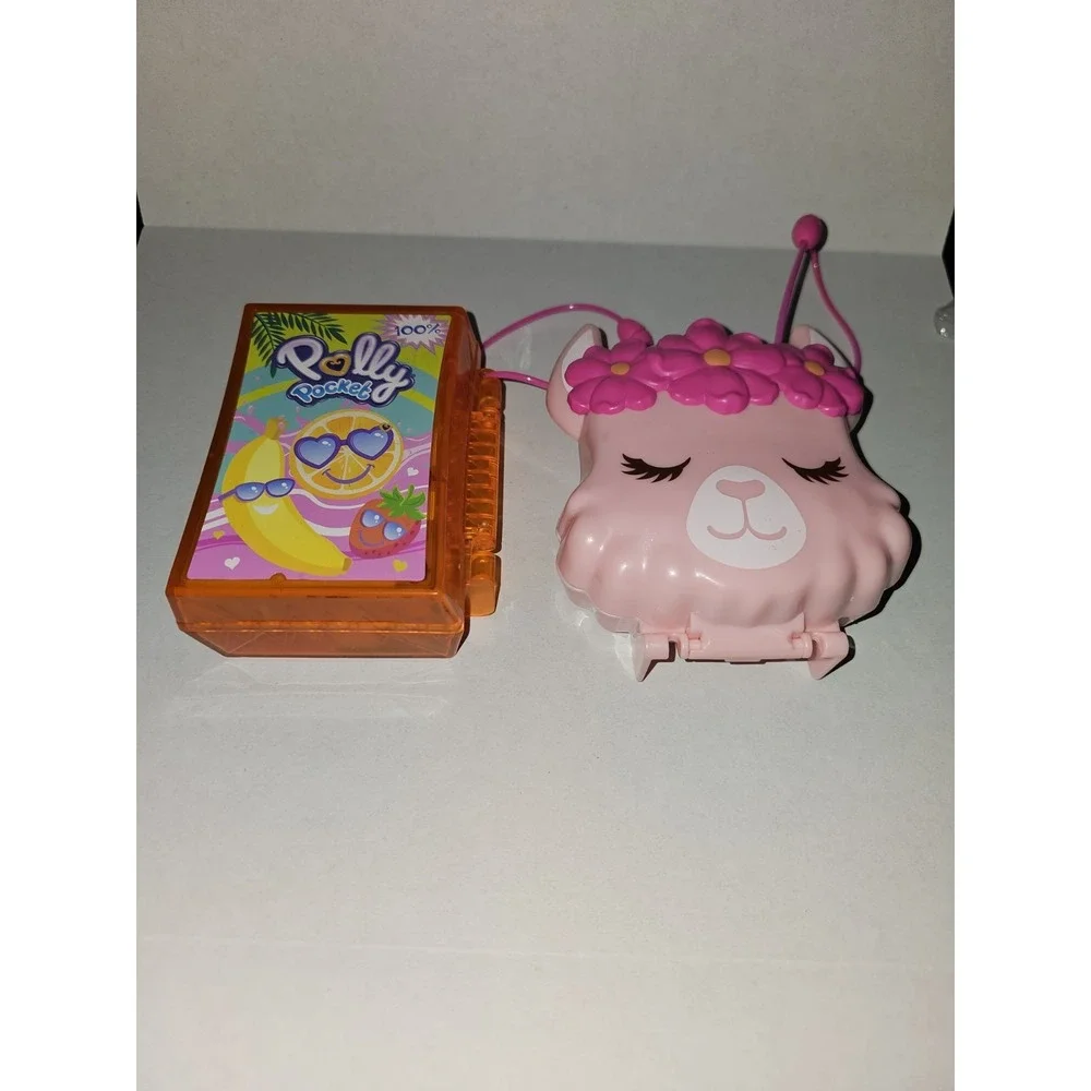 Polly Pocket‎ Compact Lot Llama & Fruit Book Playsets w Figures Mattel 2019